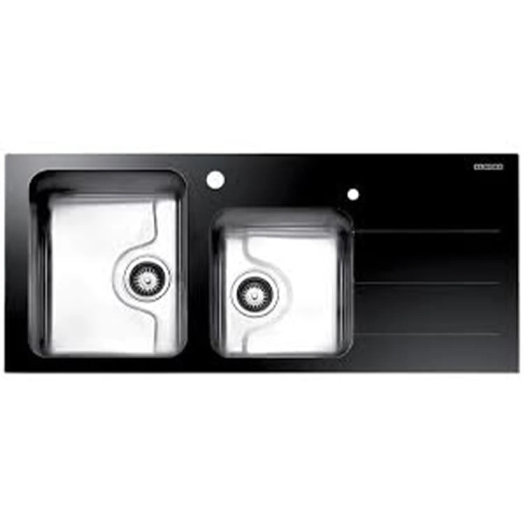 estilealborze-sink-kiristal-b سینک توکار استیل البرزشیشه ای کریستال مشکی - Image 1