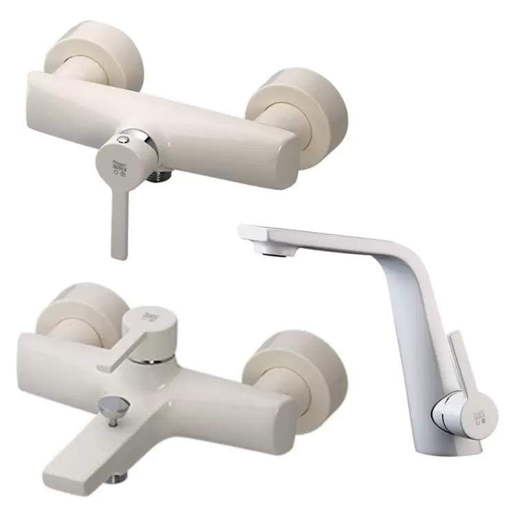 Kwc-Set-Metis-w ست سه تیکه شیرآلات KWC مدل متیس سفید - تصویر 1