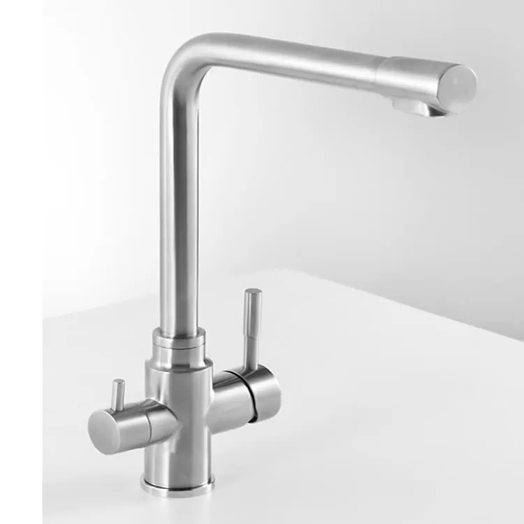 kithchen-411 شیر دو منظوره استیل البرز ۴۱۱ | نمایندگی استیل البرز شیراز شیر ظرفشویی تمام استیل ST-411 استیل البرز با دو خروجی