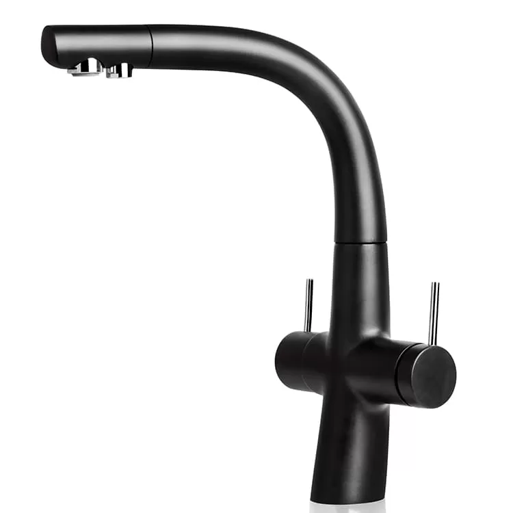 kwc-kitchen-zo-b شیر ظرفشویی دو منظوره KWC مدل زو مشکی - تصویر 1