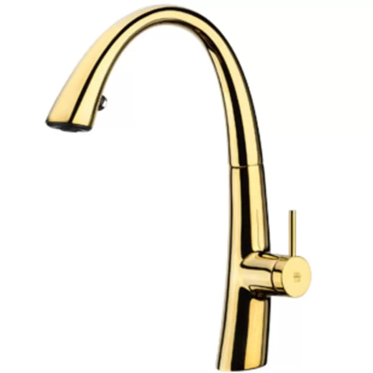 kwc-kitchenShower-zo-g شیر ظرفشویی KWC مدل زو طلایی شاوری