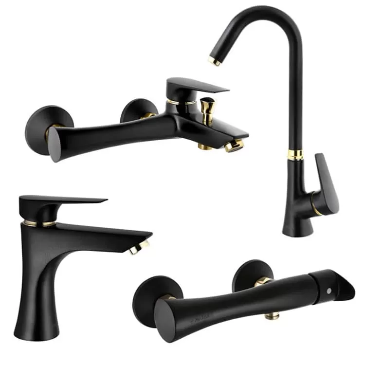 alborzroze-set-karen-bg ست چهارتیکه شیرآلات البرز روز مدل کارن مشکی - Image 1