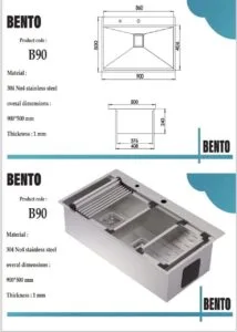سینک B90 بنتو استیل تجهیزات امین