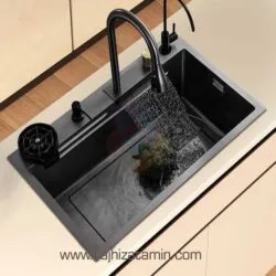 سینک ظرفشویی آبشاری مشکی نانو
