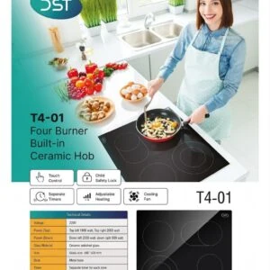 DST گاز شیشه ای 4 شعله برقیDST T4-01