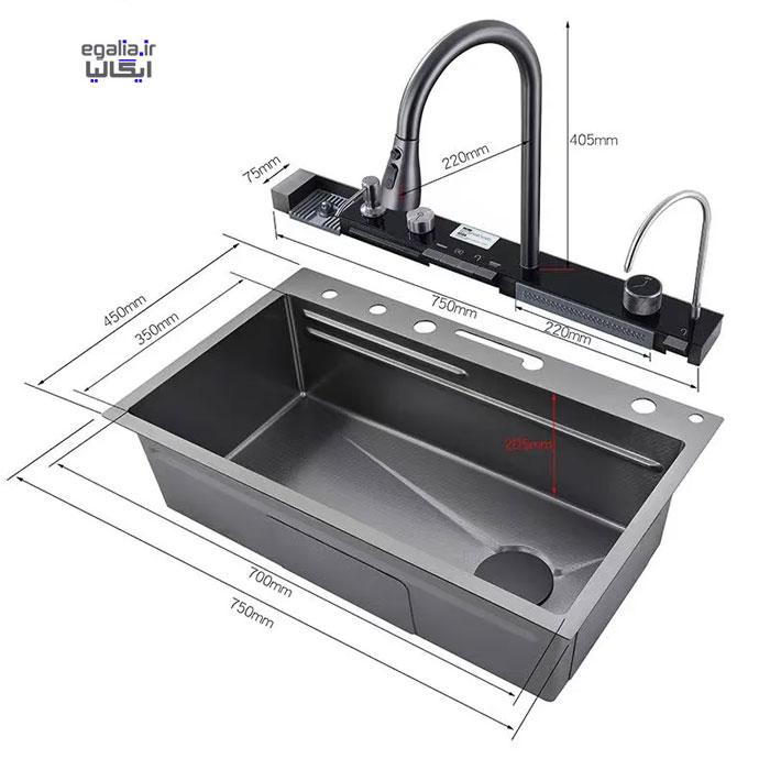 برش سینک پیانویی در صحفه کابینت