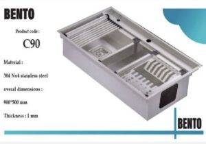 اندازه سینک بنتو C90 در نمایندگی بنتو شیراز تجهیزات امین 