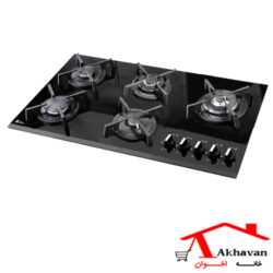 گاز اخوان GI149-S پلوپز کناری نمایندگی رسمی شیراز اجاق گاز شیشه ای مشکی اخوان مدل GI149-S مشعل پلوپز کنار راست گاز اخوان GI149-S